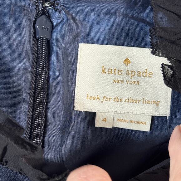 Kate Spade Navy Blue Mini Dress with Black Accents - Picture 10 of 13